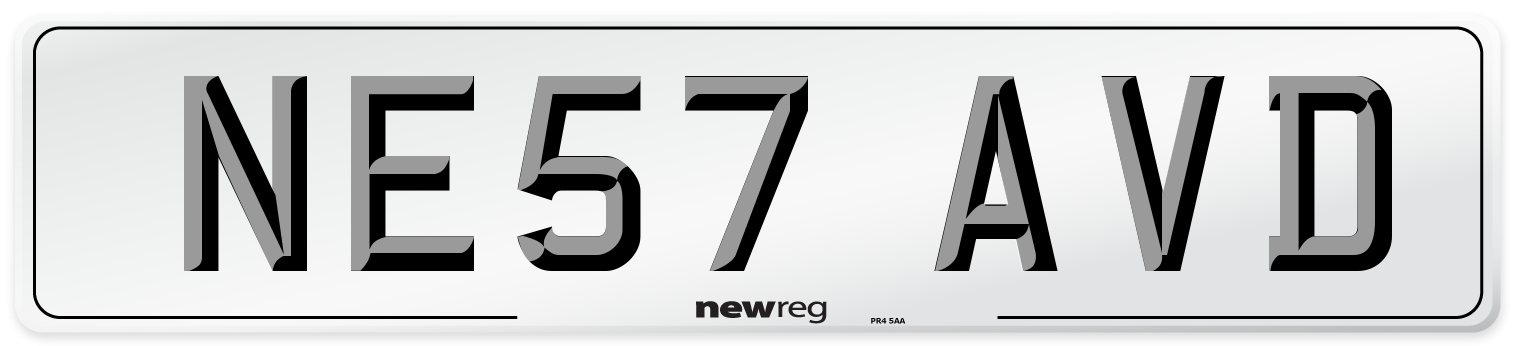 NE57 AVD Number Plate from New Reg